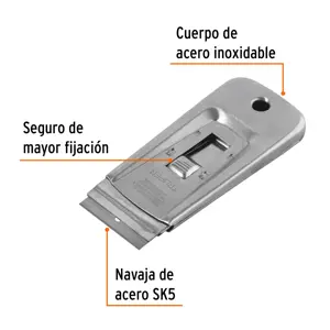 Raspador de acero inoxidable con cuchillas de 1-1/2