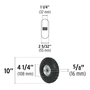 Rueda de hule sólido 10