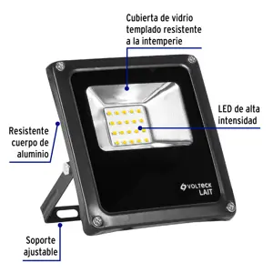 Reflector delgado de LED 10 W luz cálida, Volteck