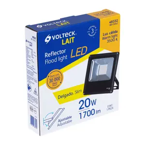 Reflector delgado de LED 20 W luz cálida, Volteck