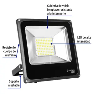 Reflector delgado de LED 50 W luz cálida, Volteck