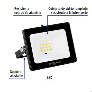 Reflector ultra delgado LED 10 W luz de día, Volteck Basic