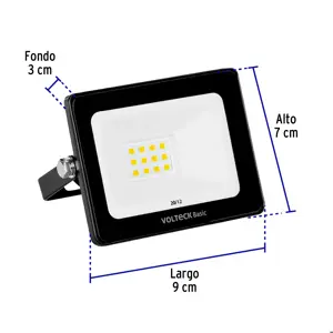 Reflector ultra delgado LED 10 W luz cálida, Volteck Basic