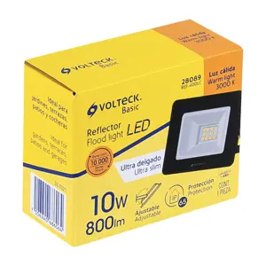 Reflector ultra delgado LED 10 W luz cálida, Volteck Basic