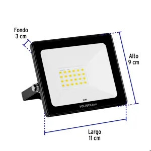 Reflector ultra delgado LED 20 W luz cálida, Volteck Basic