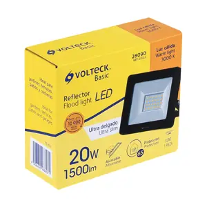 Reflector ultra delgado LED 20 W luz cálida, Volteck Basic