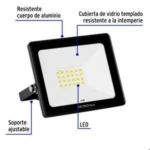 Reflector ultra delgado LED 20 W luz cálida, Volteck Basic