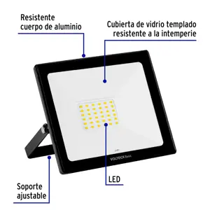 Reflector ultra delgado LED 30 W luz cálida, Volteck Basic