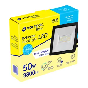 Reflector ultra delgado LED 50 W luz de día, Volteck Basic