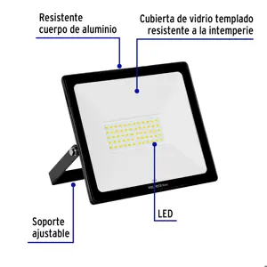 Reflector ultra delgado LED 50 W luz de día, Volteck Basic