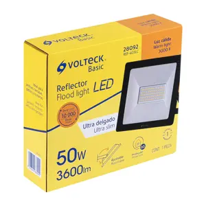 Reflector ultra delgado LED 50 W luz cálida, Volteck Basic