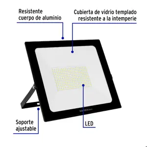 Reflector ultra delgado LED 200 W luz cálida, Volteck Basic