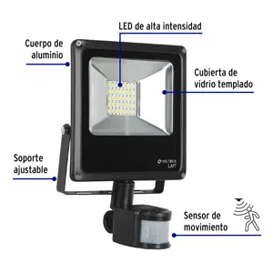 Volteck Reflector LED 20 W alta intensidad con sensor de movimiento