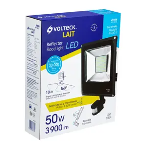 Volteck Reflector LED 50 W alta intensidad con sensor de movimiento