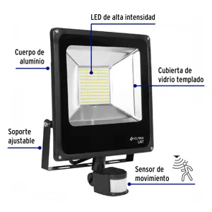 Volteck Reflector LED 50 W alta intensidad con sensor de movimiento