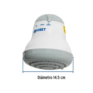 Regadera eléctrica, 4 temperaturas, 14.5cm, gris, Foset