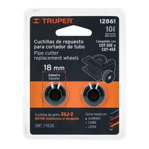 Truper Blíster con 2 cuchillas para cortador de tubo COT-30E