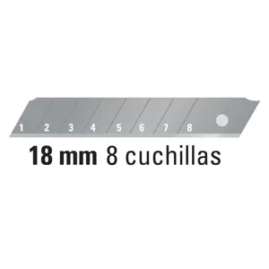 Estuche con 10 cuchillas SK4 de 18 mm para cutter, Truper