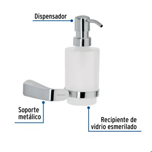 Foset Dispensador de jabón a pared de latón cromado, Riviera