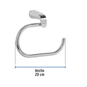 Toallero argolla de latón en acabado cromo, Foset Riviera
