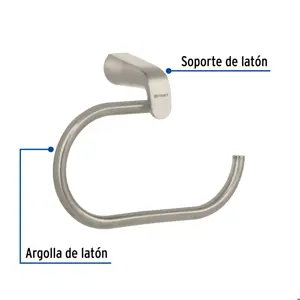 Toallero argolla de latón en acabado satín, Foset Riviera