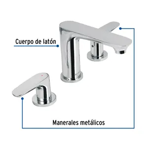 Foset Mezcladora cromo para lavabo con taladros separados, Riviera