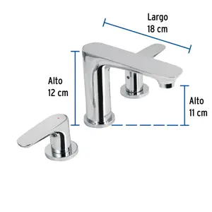 Foset Mezcladora cromo para lavabo con taladros separados, Riviera