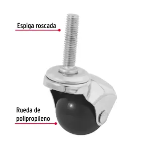 Rodaja esférica, 40 mm con espiga, Fiero