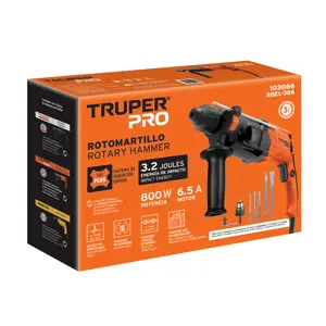 Rotomartillo SDS Plus 3 Joules, 800W, TRUPER PRO