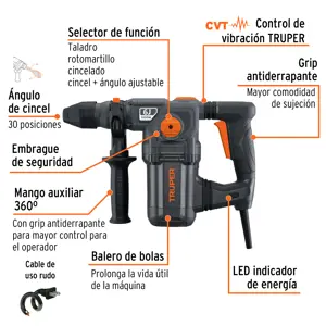 Expert Rotomartillo SDS Plus 6 Joules 1600 W, industrial, Truper