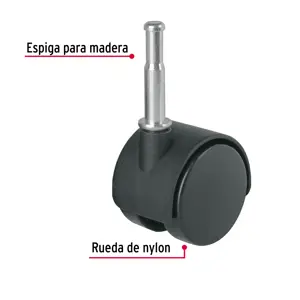 Rodaja tipo yoyo de 40 mm con espiga para madera, Fiero