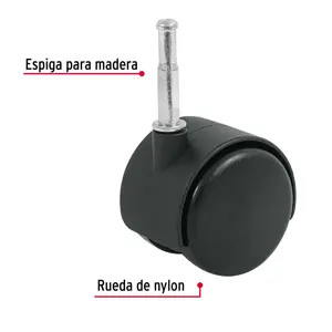 Rodaja tipo yoyo de 50 mm con espiga para madera, Fiero