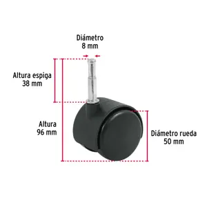 Rodaja tipo yoyo de 50 mm con espiga para madera, Fiero