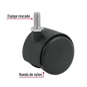 Rodaja tipo yoyo de 50 mm con espiga roscada, Fiero