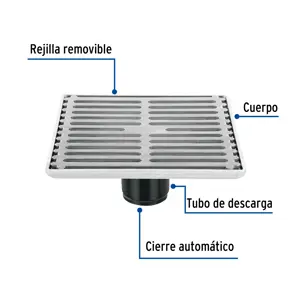 Resumidero cuadrado de acero inoxidable 6