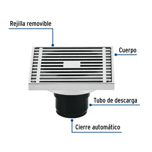 Resumidero cuadrado de latón 4