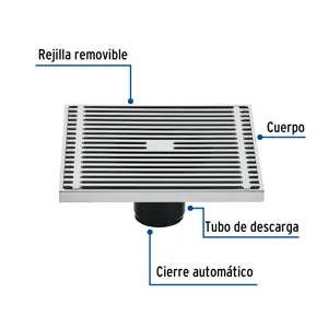 Resumidero cuadrado de latón 6