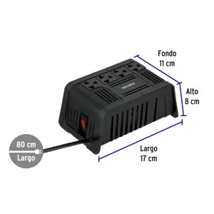 Regulador de voltaje de 800 VA / 400 W 4 contactos, Volteck