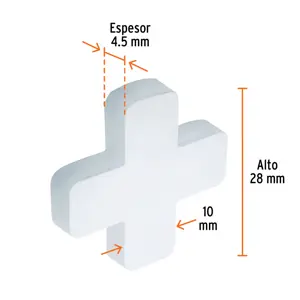 Bolsa con 75 separadores de 10 mm de losetas, TRUPER