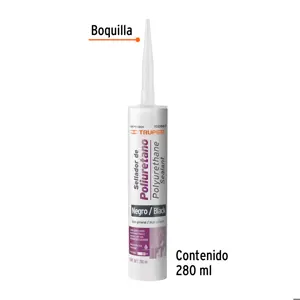 Sellador de poliuretano de 280 ml, negro, Truper