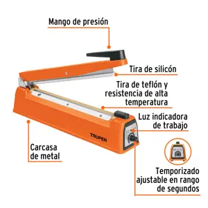 Selladora térmica 30 cm, 400 W, Truper