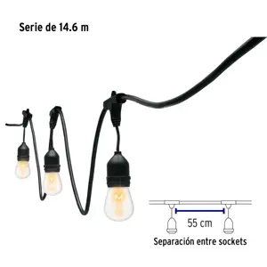 Volteck Serie de 14.6 m con 24 luces incandescentes para exterior