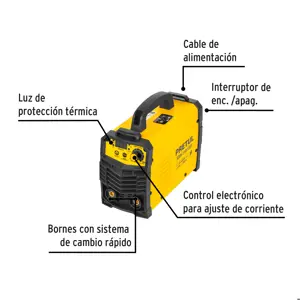 Soldadora inversora, 130A, Bi-voltaje 127/220V, PRETUL