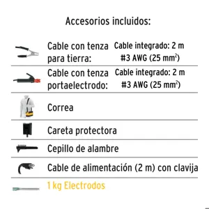 Soldadora inversora, 160A, Bi-voltaje 127/220V, PRETUL