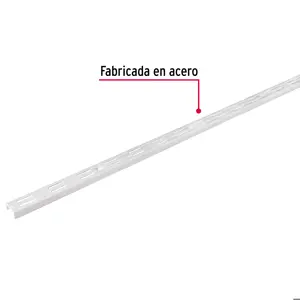 Cremallera doble blanca para ménsulas planas, 1m, Fiero