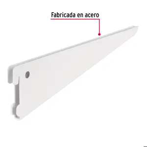 Ménsula plana blanca para cremallera doble, 27cm, Fiero