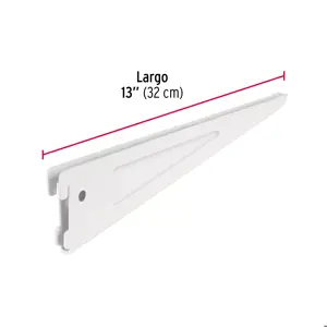 Ménsula plana blanca para cremallera doble, 32cm, Fiero