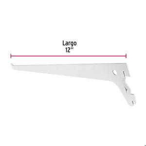 Ménsula plana blanca para cremallera sencilla, 30cm, Fiero