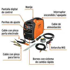 Soldadora multiproceso de 200 A, Truper Expert