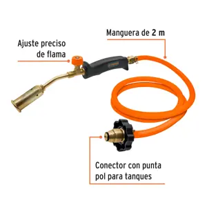 Soplete con manguera para gas, 200 PSI, Truper